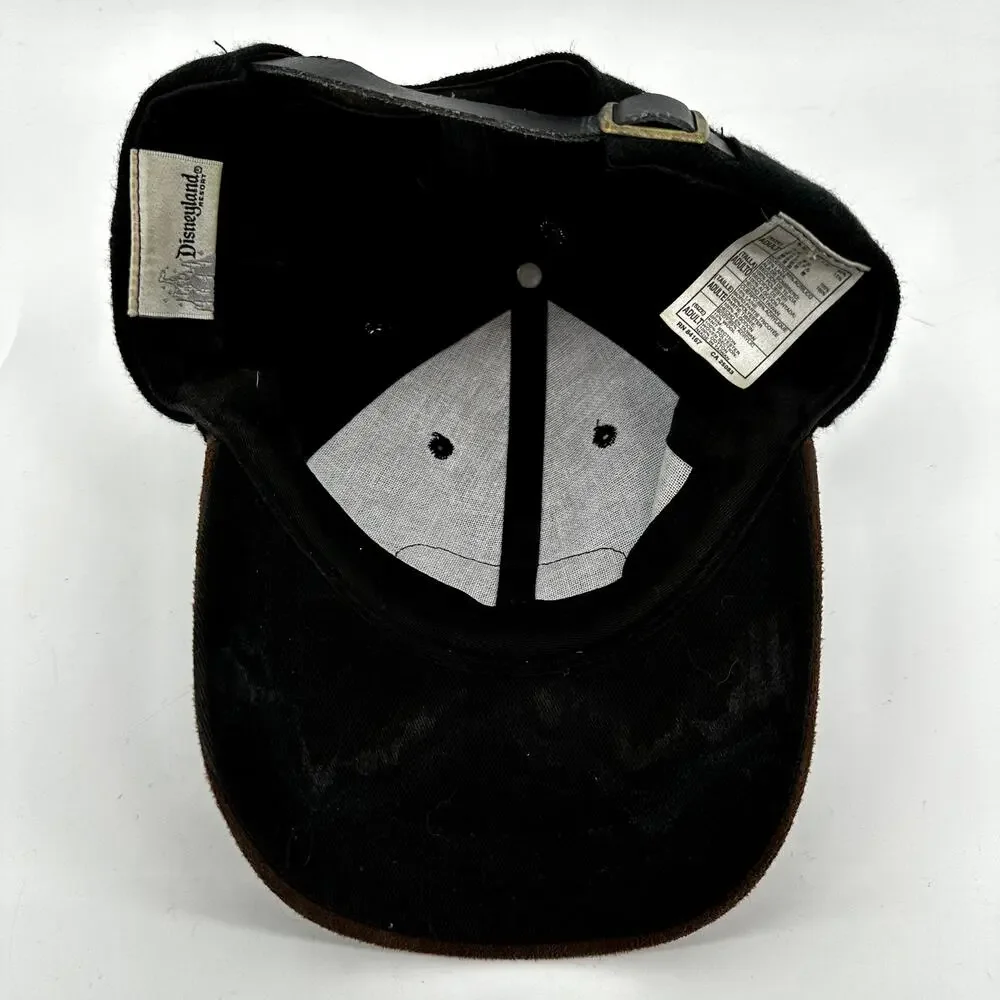 Disneyland Resort Anaheim Baseball Cap Embossed Wool Black Brown One Size